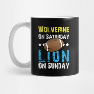 Wolverine On Saturday Lion On Sunday Apparel Mug